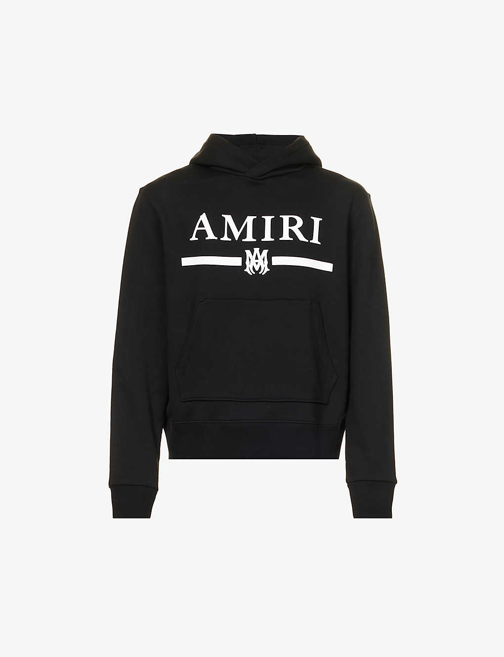 Shop Amiri Bar Graphic-print Cotton-jersey Hoody In Black