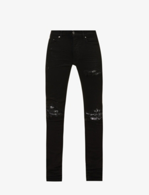 AMIRI - MX1 Bandana distressed straight-leg jeans | Selfridges.com