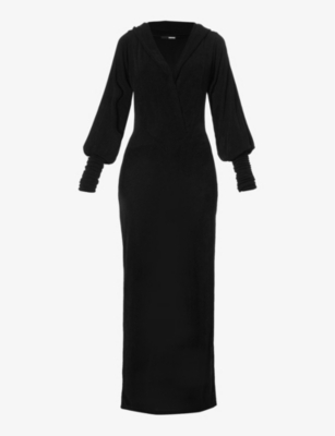 Rotate Birger Christensen Black Long Maxi Dress In Black