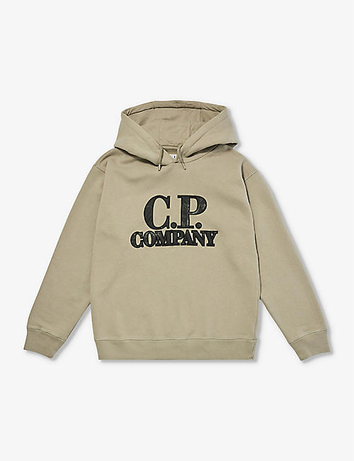 CP COMPANY: Brand-embroidered cotton-jersey hoody 8-14 years