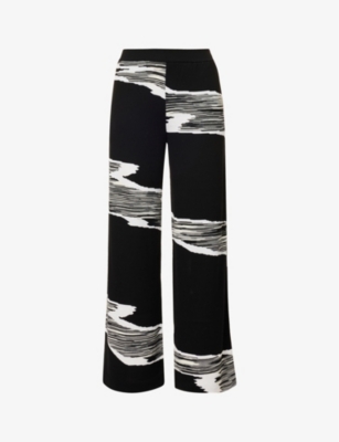 Missoni Slub-print Wide-leg Trousers In Black White