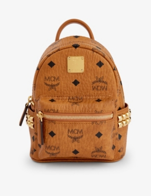 MCM Brown Visetos Coated Canvas and Leather Embellished Mini