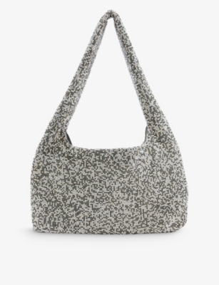 KARA - Crystal-embellished metallic shoulder bag | Selfridges.com