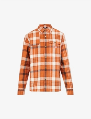 Dickies Nimmons Plaid Flannel Snap-up Shirt In Bombay Brown