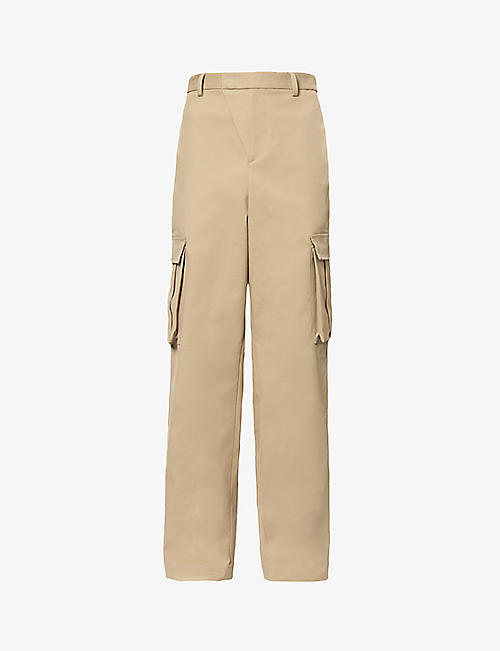 424: Flap-pocket regular-fit straight-leg stretch-cotton trousers
