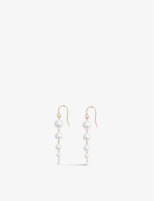 The Alkemistry Womens Yellow Gold Poppy Finch Gradual 14ct Yellow-gold And Pearl Drop Earrings