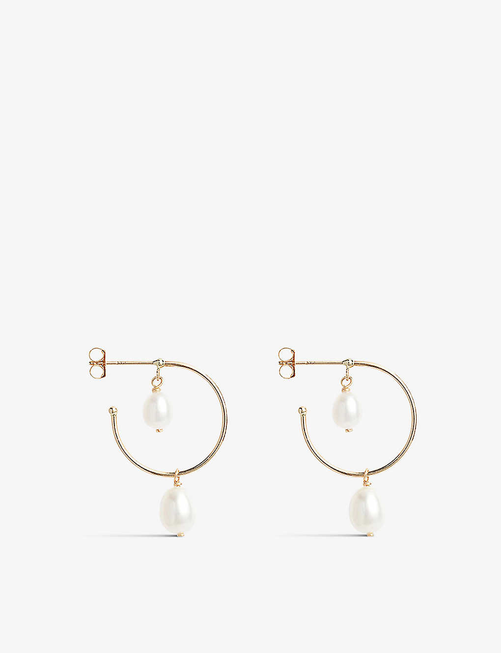 The Alkemistry Womens Yellow Gold Poppy Finch 14ct Yellow-gold And Pearl Hoop Earrings