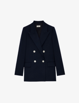 Zadig & Voltaire View Double Breasted Jacket In Encre