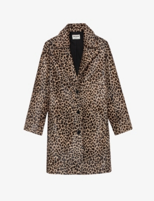 ZADIG & VOLTAIRE ZADIG&VOLTAIRE WOMENS NATUREL MONACOZ LEOPARD-PRINT LEATHER JACKET,68798315