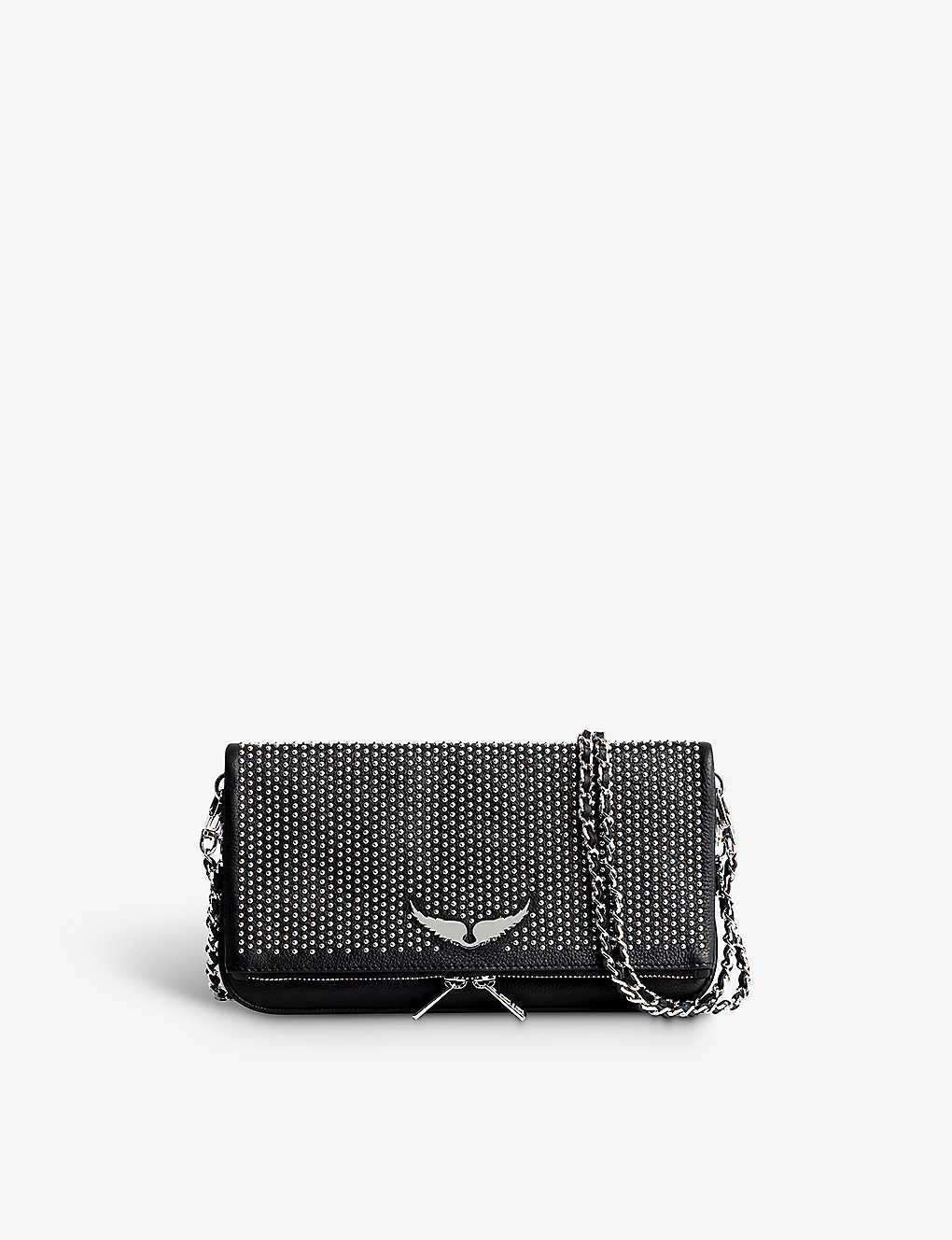 Zadig & Voltaire Zadig&voltaire Womens Noir Rock Stud-embellished Leather Clutch Bag