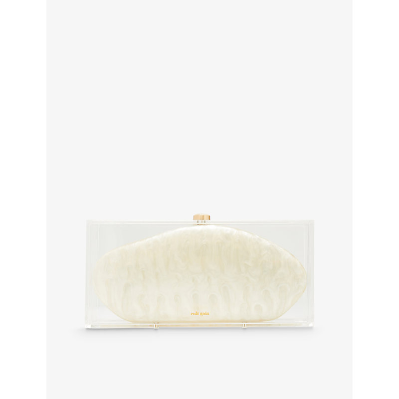 Cult Gaia Annika Acrylic Clutch Bag In Ivory