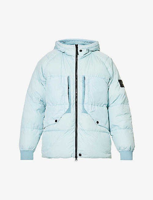 STONE ISLAND: Crinkle Reps hooded padded shell-down jacket