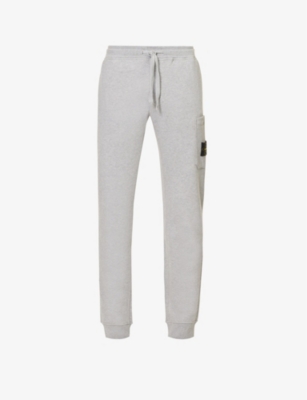 STONE ISLAND: Brand-patch zip-pocket cotton-jersey jogging bottoms