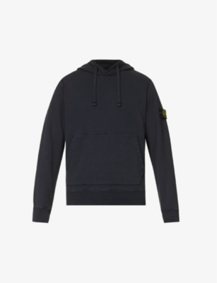 STONE ISLAND: Logo-badge relaxed-fit cotton-jersey hoody