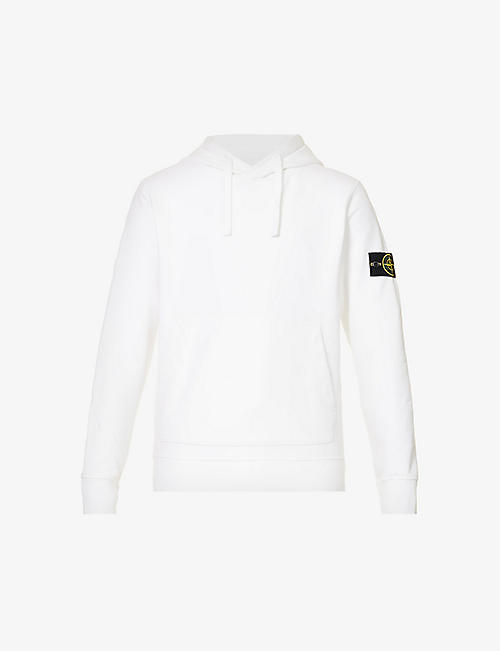 STONE ISLAND: Logo-badge relaxed-fit cotton-jersey hoody