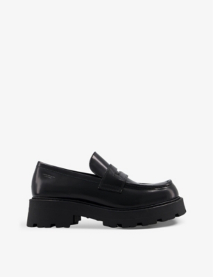 Vagabond Cosmo 2.0 Slot-embellished Leather Loafers In Black