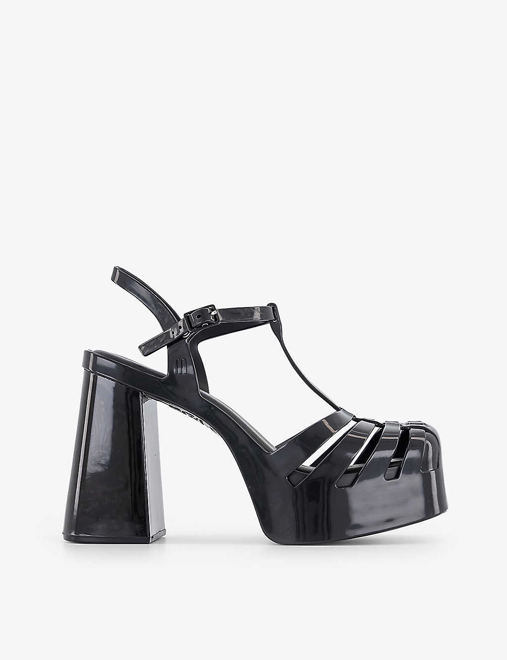 Shop Melissa Women's Black Party Square-toe Woven Platform Sandals