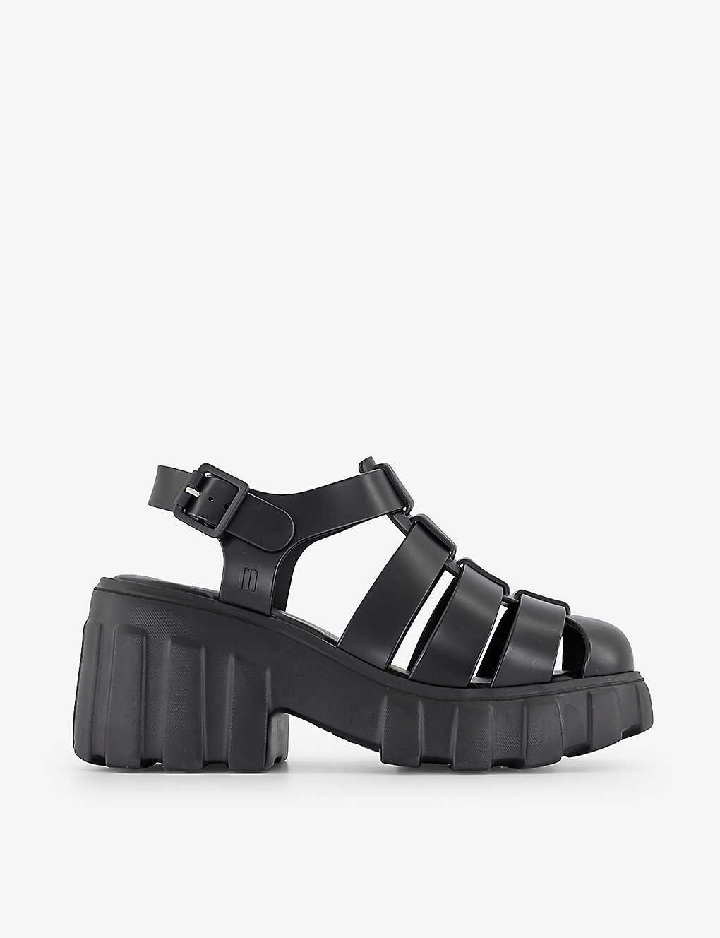 Shop Melissa Megan Woven Platform Sandals In Black