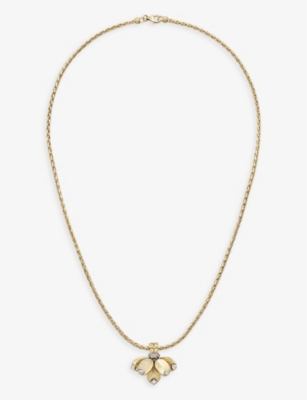 Shop Cartier Womens Yellow Gold Grain De Café 18ct Yellow-gold And 0.19ct Diamond Necklace