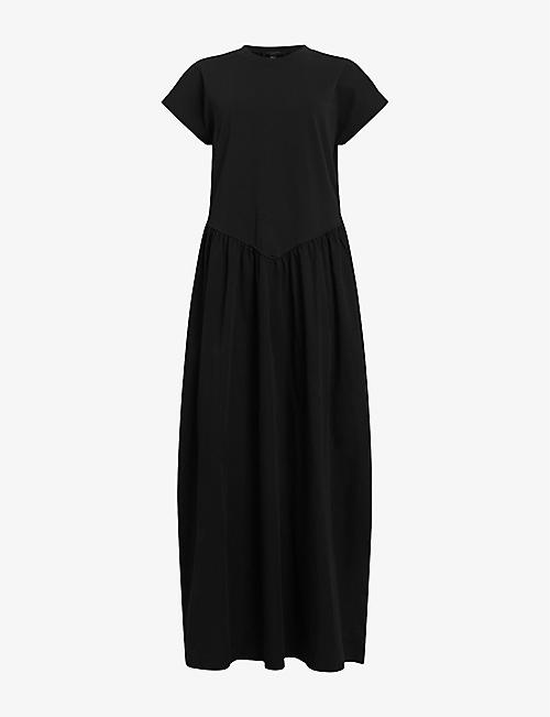 ALLSAINTS: Frankie round-neck organic-cotton midi dress