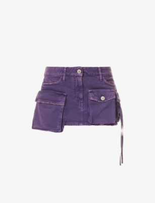Attico Fay Denim Miniskirt In Purple