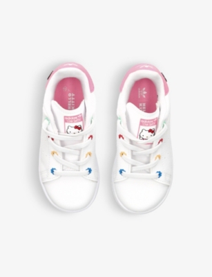 Shop Adidas Originals Adidas Girls White/oth Kids Stan Smith El I Logo-print Faux-leather Low-top Trainers 6 Months- 5 Yea