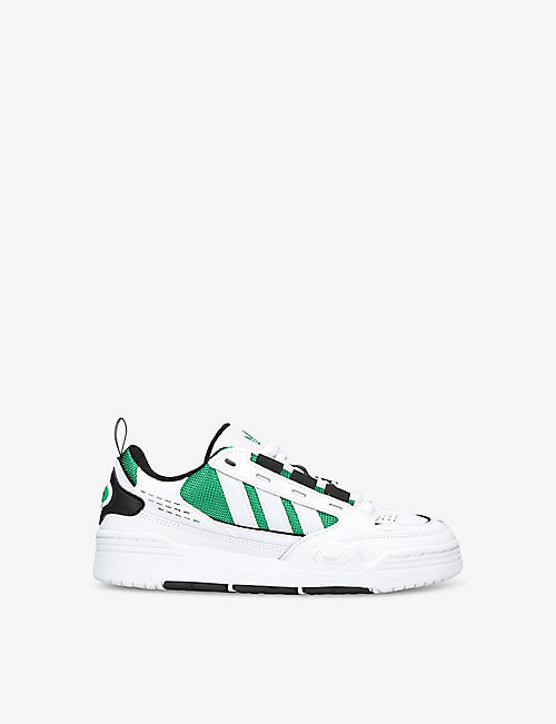 ADIDAS: ADI2000 brand-stripe leather and canvas low-top trainers