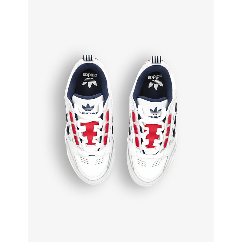 Shop Adidas Originals Adidas Boys White/red Kids Adi2000 Low-top Leather Trainers 9-10 Years