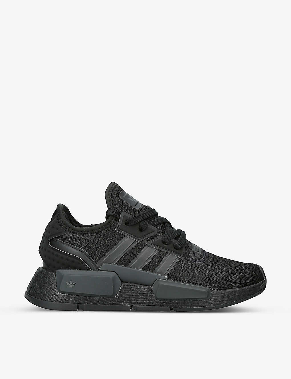 Adidas Originals Adidas Boys Black Kids Nmd 01 J Logo-patch Woven Low-top Trainers 9-10 Years
