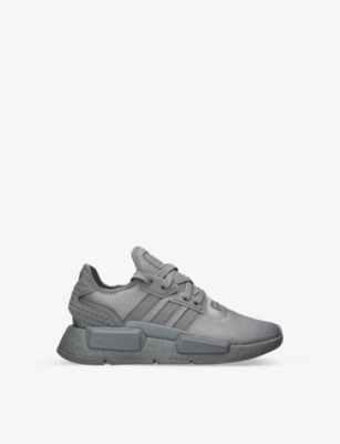 ADIDAS ORIGINALS ADIDAS BOYS GREY KIDS NMD 01 J LOGO-PATCH WOVEN LOW-TOP TRAINERS 9-10 YEARS,68825547