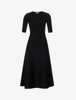 Gabriela Hearst Seymore Knit Midi Dress In Black Merino Wool Cashmere