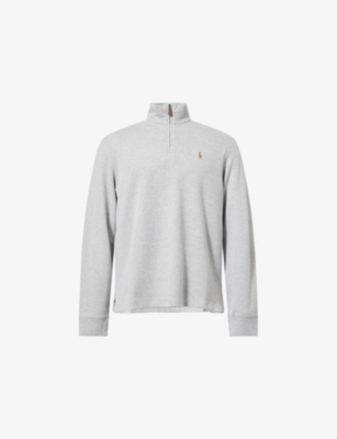 Polo Ralph Lauren Mens Andover Heather Estate Funnel-neck Regular-fit Cotton-jersey Sweatshirt