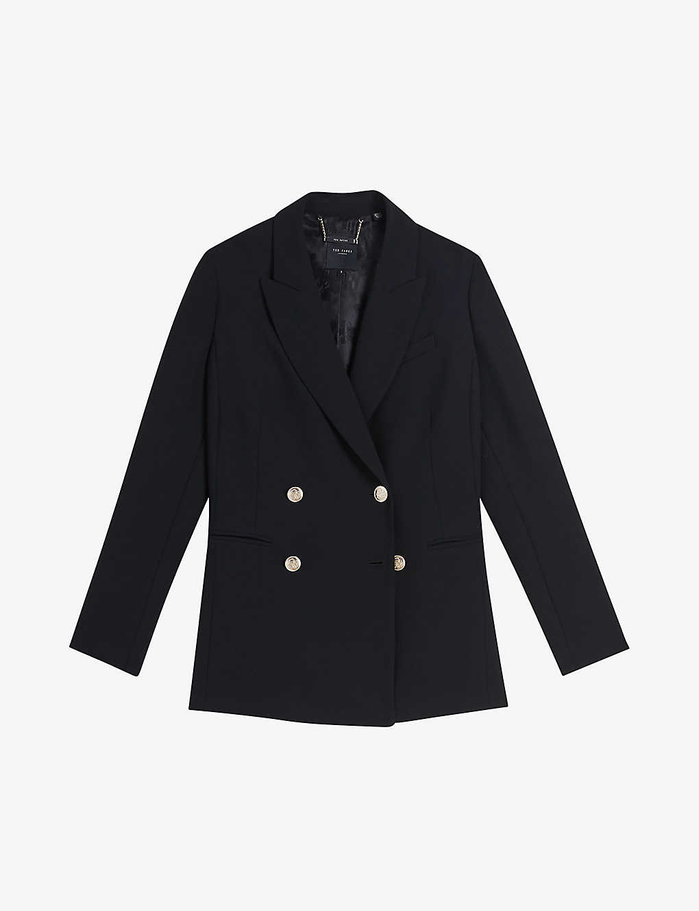 Ted Baker Llayla Double Breasted Blazer In Black