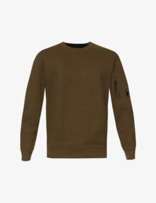 C.p. Company Diagonal Raised Fleece Sweatshirt In Ivy Green