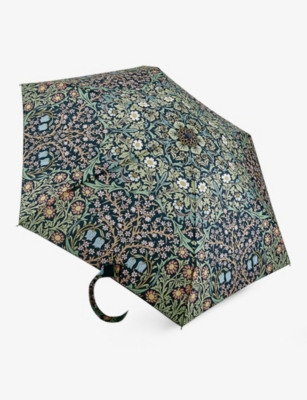 Fulton Womens  X Morris & Co Floral-print Umbrella Blackthorn