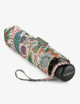 Fulton Womens Strawberry Thief Cream  X Morris & Co Floral-print Umbrella In Strawberry Thief Cream