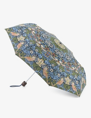 Fulton Womens  X Morris & Co Floral-print Umbrella In Strawberry Thief