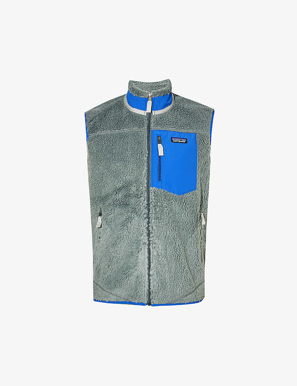Shop Patagonia Classic Retro-x Contrast-patch Fleece Vest In Nouveau Green