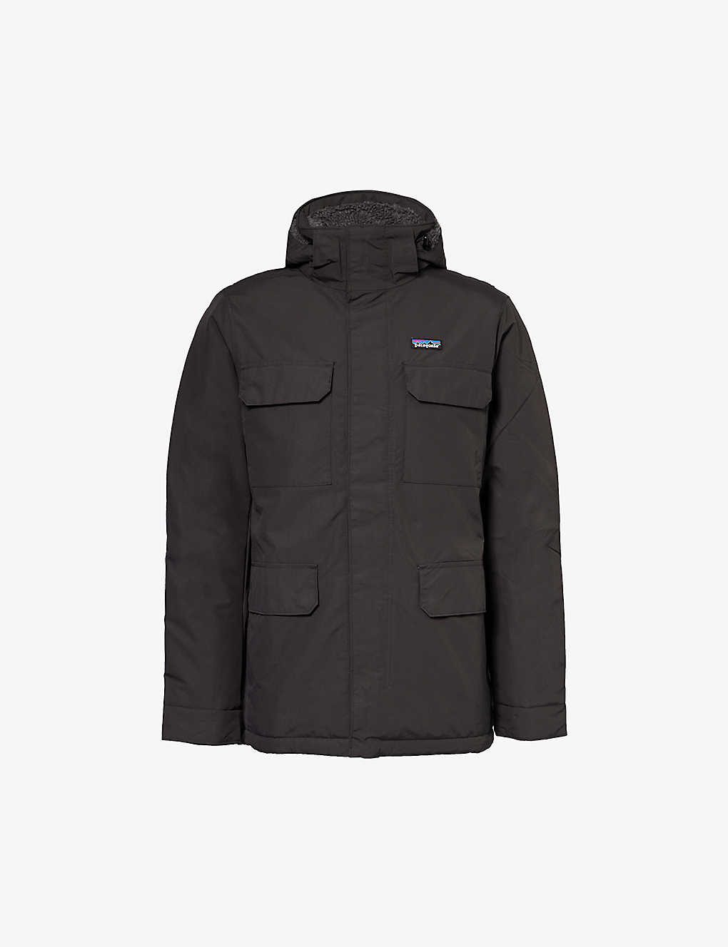 Shop Patagonia Isthmus Branded Relaxed-fit Woven Parka Jacket In Ink Black