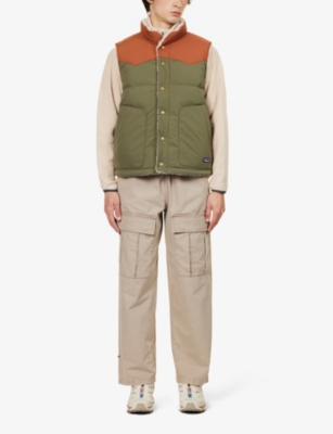 Patagonia Mens Basin Green Reversible Bivy Brand-patch Recycled-polyester Recycled-down Gilet In Basin Green