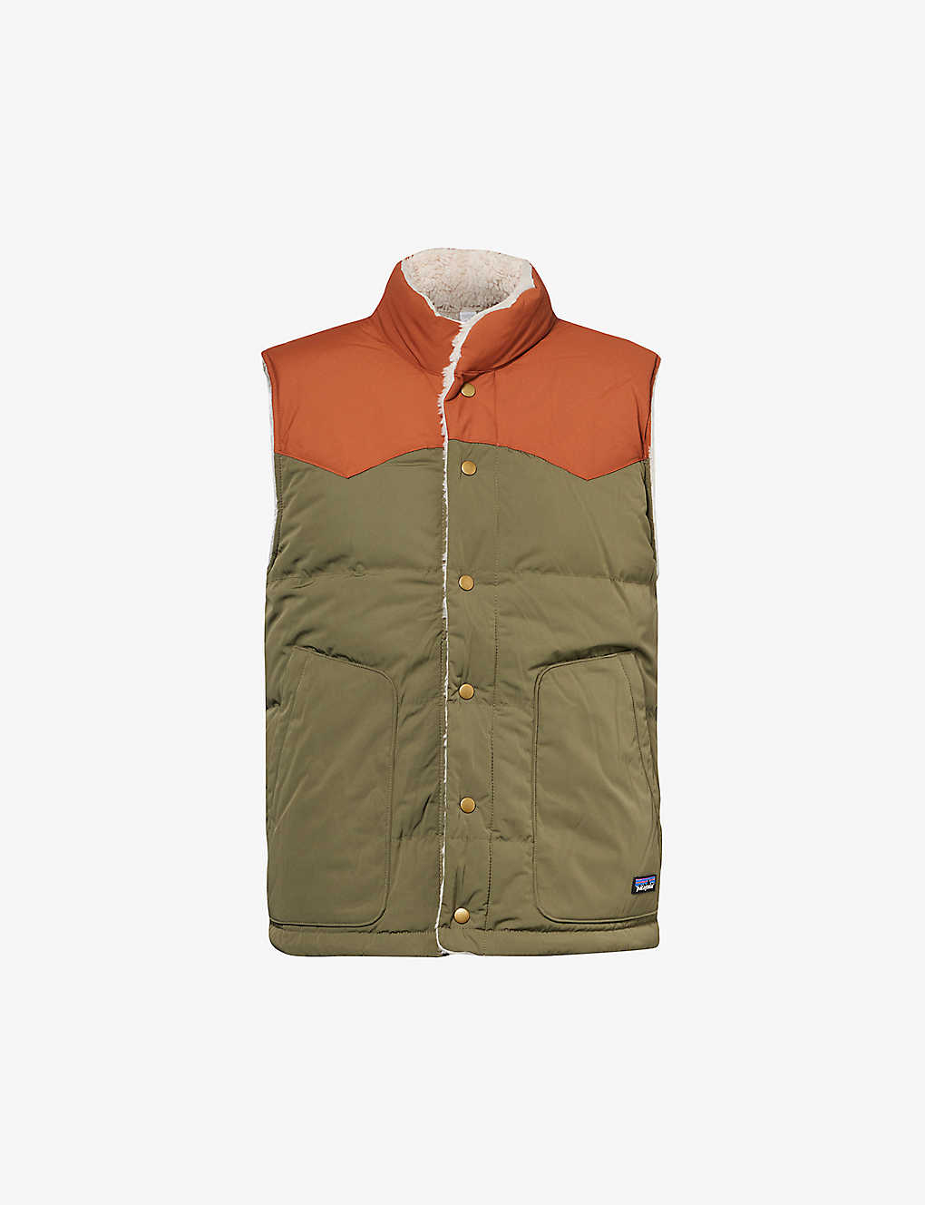 Shop Patagonia Reversible Bivy Brand-patch Recycled-polyester Recycled-down Gilet In Basin Green