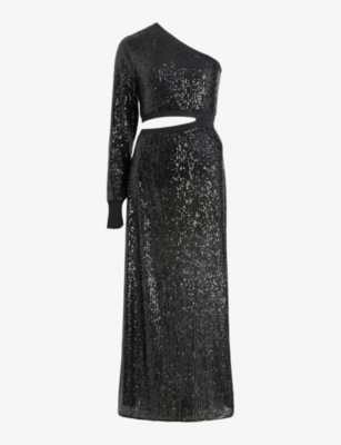 AllSaints Camila Lace Maxi Dress in Black