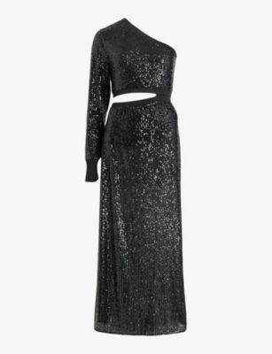 ALLSAINTS - Daisy Topaz sequin-embellished cut-out stretch-woven maxi ...