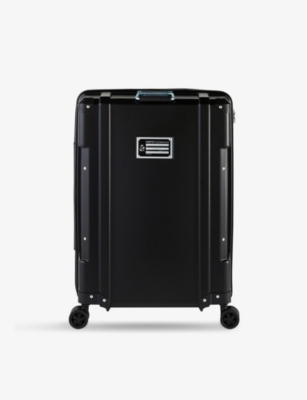 Harper Collective Medium Hard-shell Recycled-plastic Suitcase In Black/aluminium