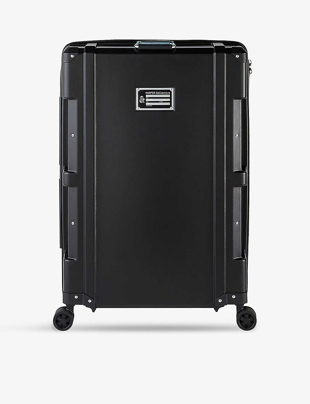 Harper Collective Large Hard-shell Recycled-plastic Suitcase 79cm X 52cm In Black/aluminium