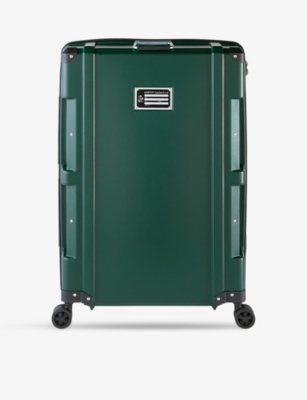 Harper Collective Large Hard-shell Recycled-plastic Suitcase 79cm X 52cm In Natrl Net Green/aluminm