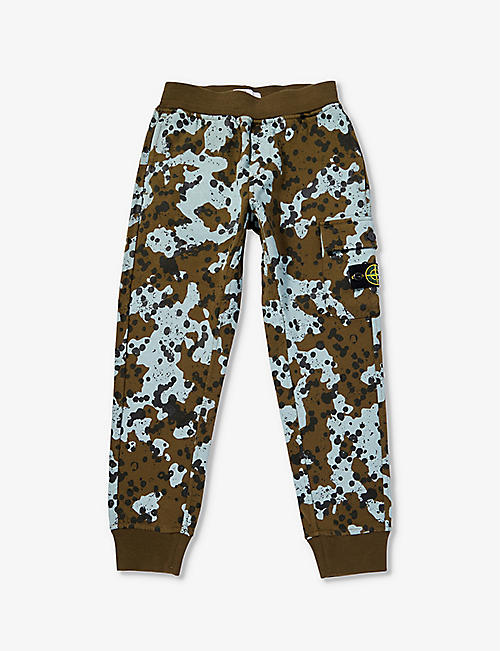 STONE ISLAND: Si Classic camouflage-print cotton-jersey jogging bottoms 4-12 years