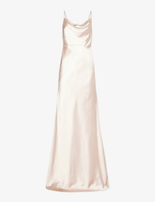 Cheers To You Cowl Back Maxi Dress Oyster