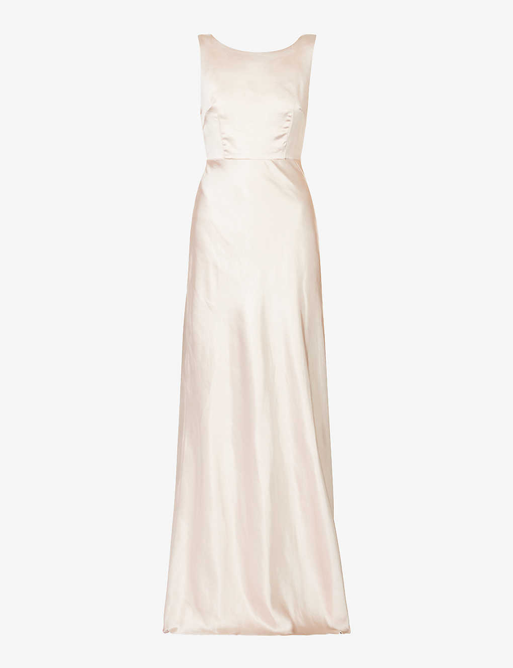 Six Stories Cowl-back Sleeveless Satin Maxi Dress In Pale Pink