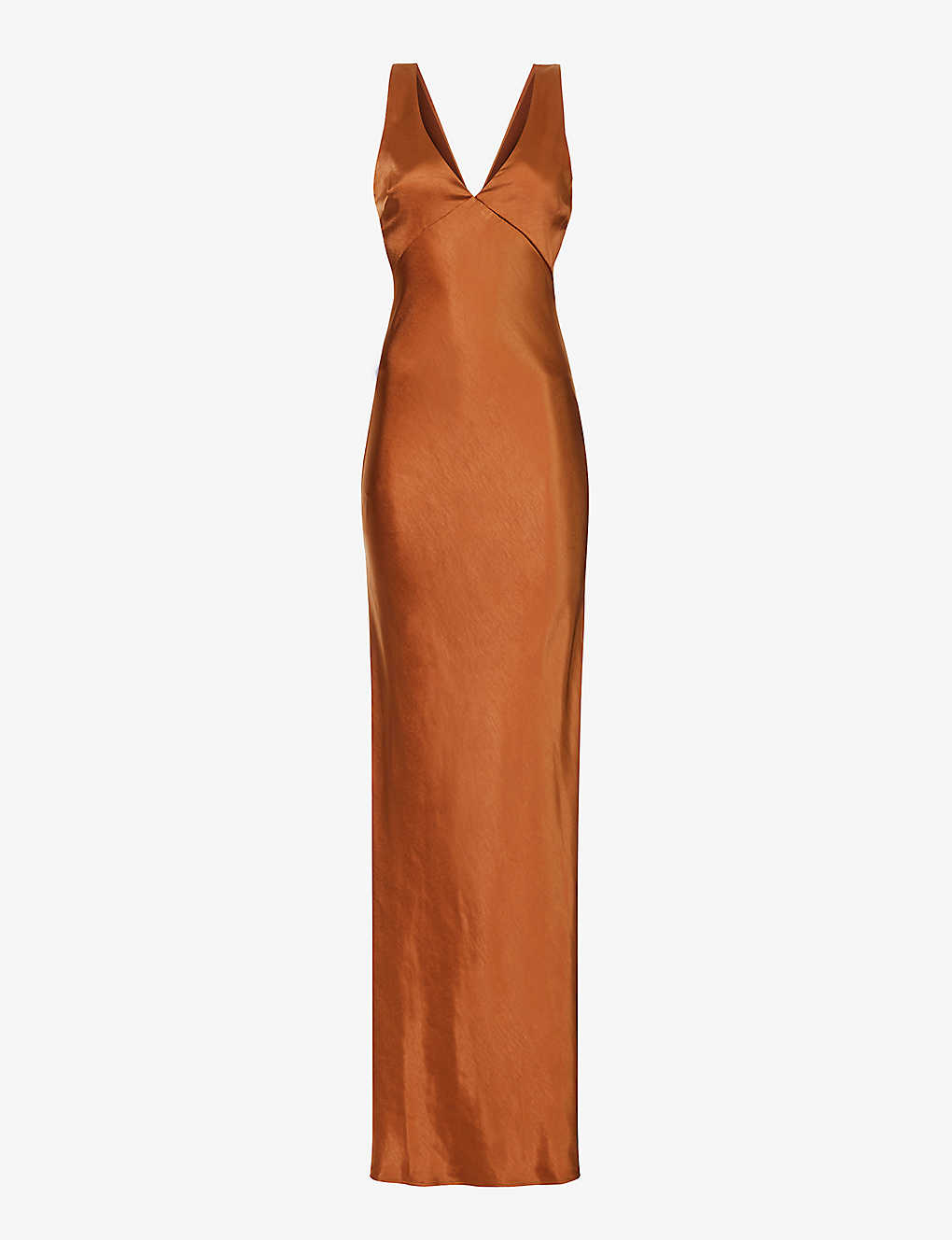 Six Stories Womens Rust Sleeveless Cut-out Woven Maxi Dress